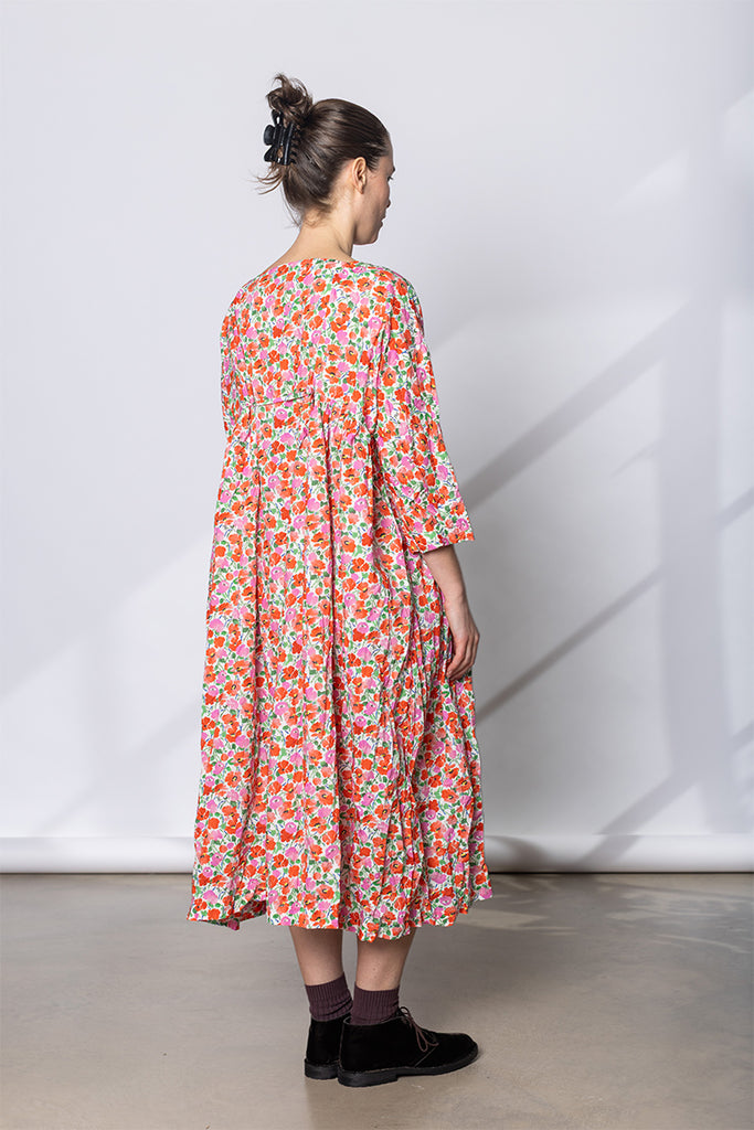 Abito Dress Newpride Medio 115 Lavato - Fiori Rosa B