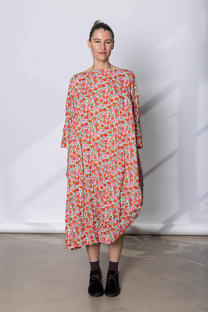 Abito Dress Newpride Medio 115 Lavato - Fiori Rosa B