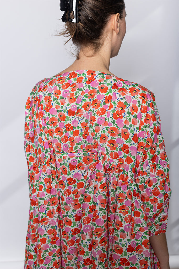 Abito Dress Newpride Medio 115 Lavato - Fiori Rosa B