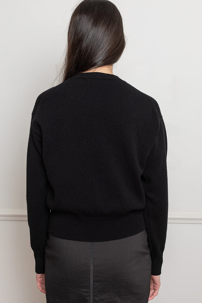 Ada Crewneck Cardigan - Black