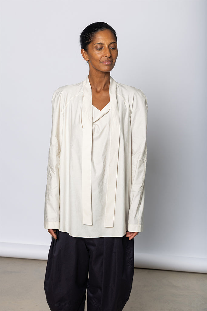Ascot Blouse - Light Cream