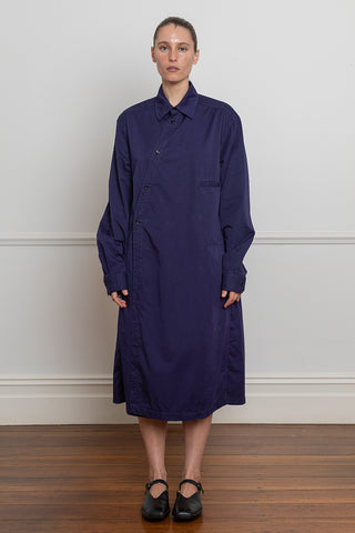 Asymmetric Long Shirt Dress - Blue Violet