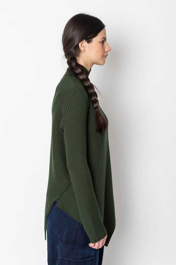 Asymmetrical Rib Knit - Khaki