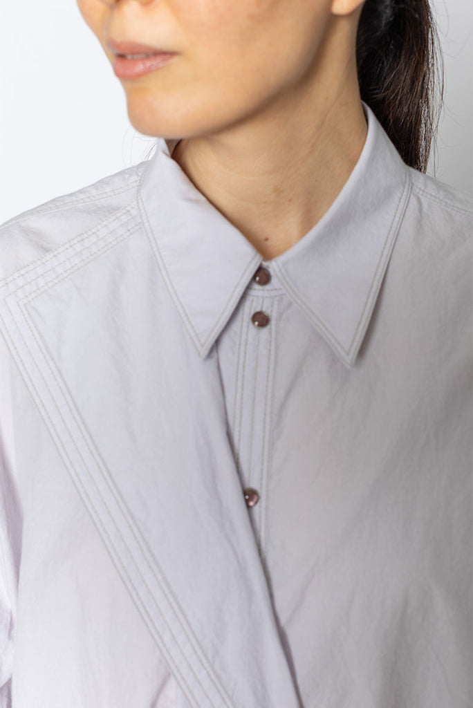 Asymmetrical Shirt Dress - Misty Lilac