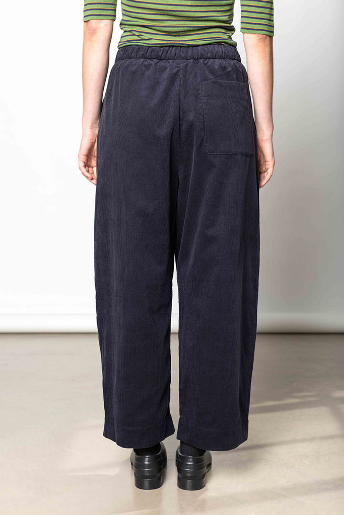 Barrel Leg Cord Trousers - Midnight
