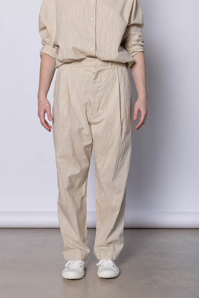 Basic Pant Wind Stripe - Natural