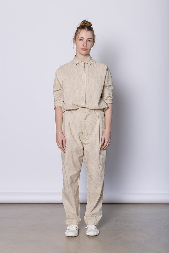 Basic Pant Wind Stripe - Natural