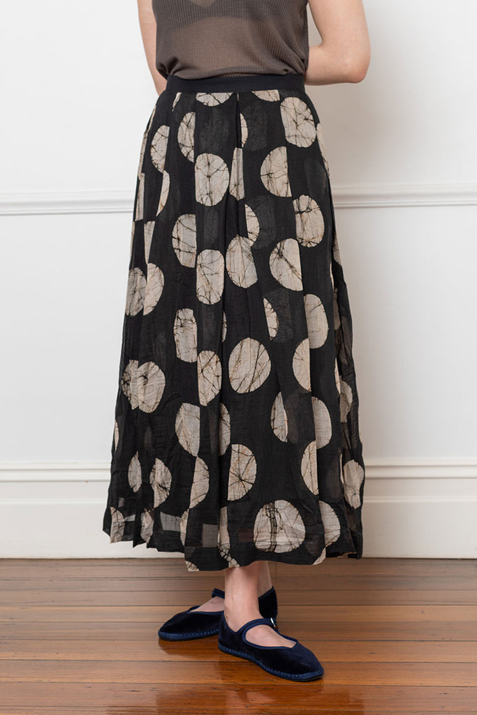 Batik Dot Pleated Skirt