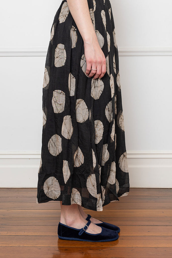 Batik Dot Pleated Skirt