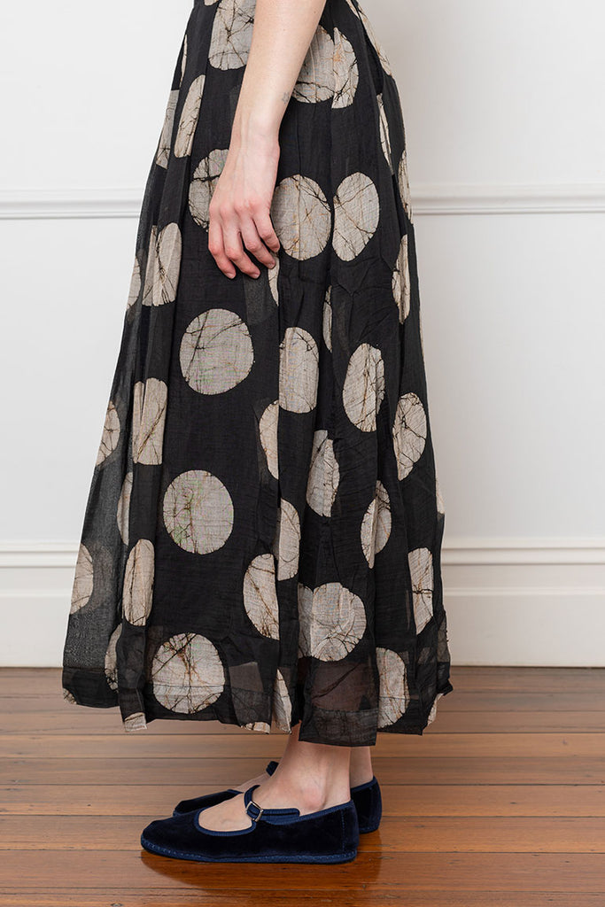 Batik Dot Pleated Skirt