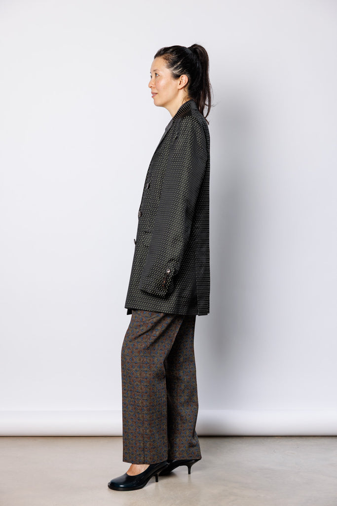 Bayfa Oversized Jacquard Blazer  - Black