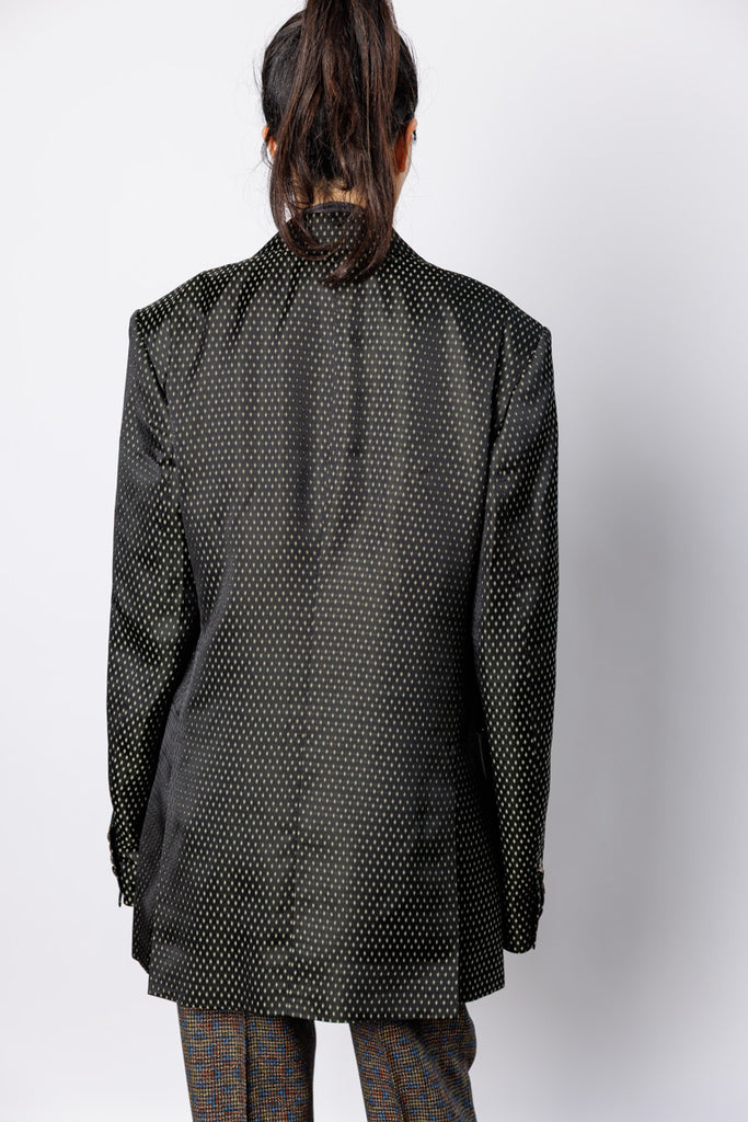 Bayfa Oversized Jacquard Blazer  - Black