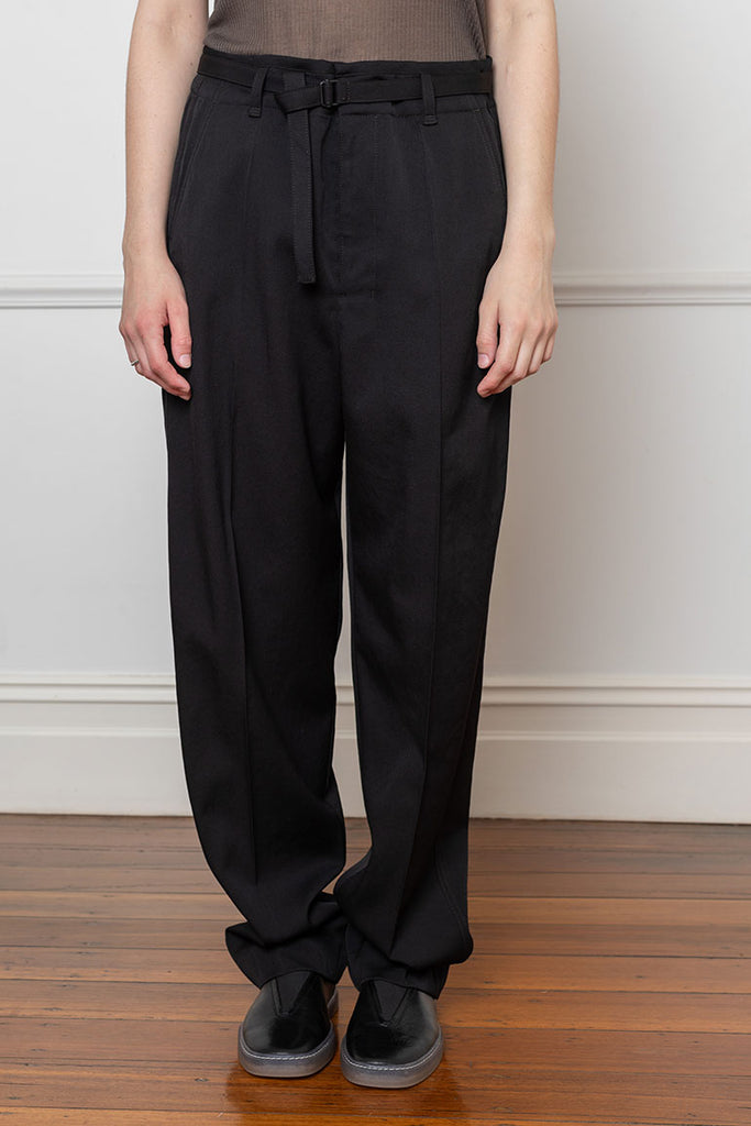 Belted Soft Tailored Pant - Black