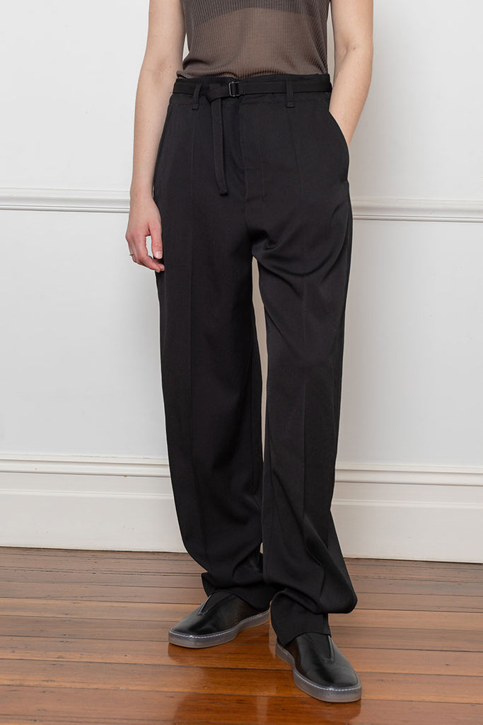 Belted Soft Tailored Pant - Black