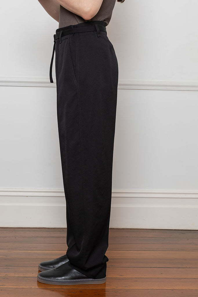 Belted Soft Tailored Pant - Black