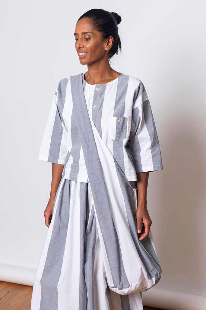 Bibi Bag Stripe - White/Grey