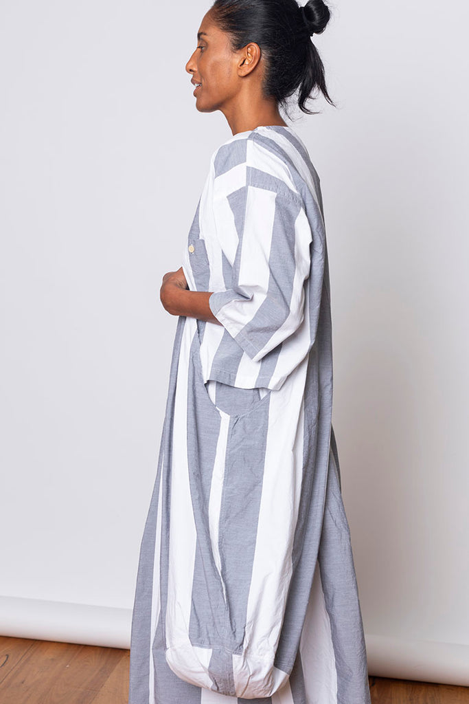 Bibi Bag Stripe - White/Grey
