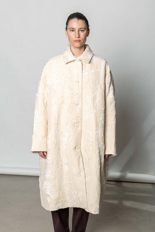 Big Blobby Jacquard Coat - Natural