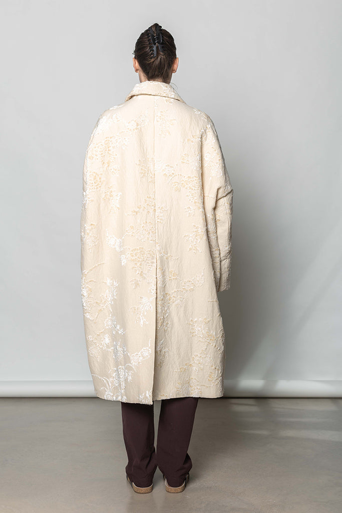 Big Blobby Jacquard Coat - Natural