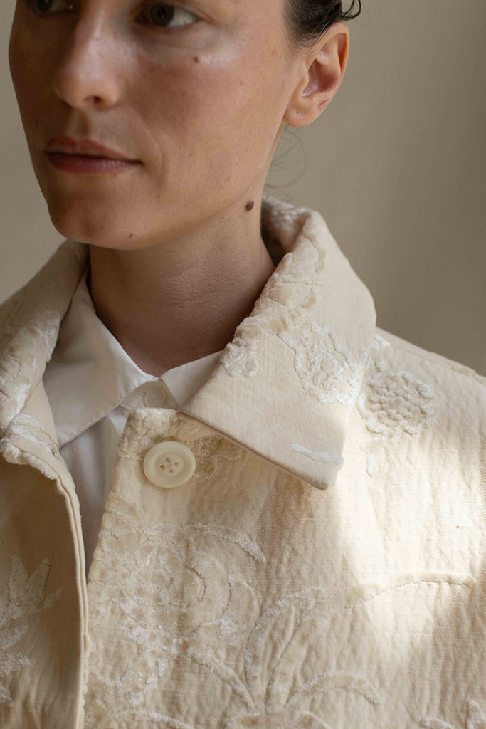 Big Blobby Jacquard Coat - Natural