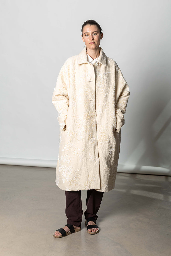 Big Blobby Jacquard Coat - Natural