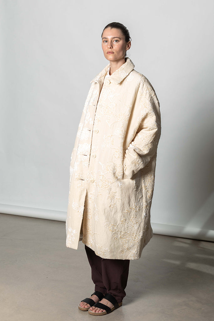 Big Blobby Jacquard Coat - Natural