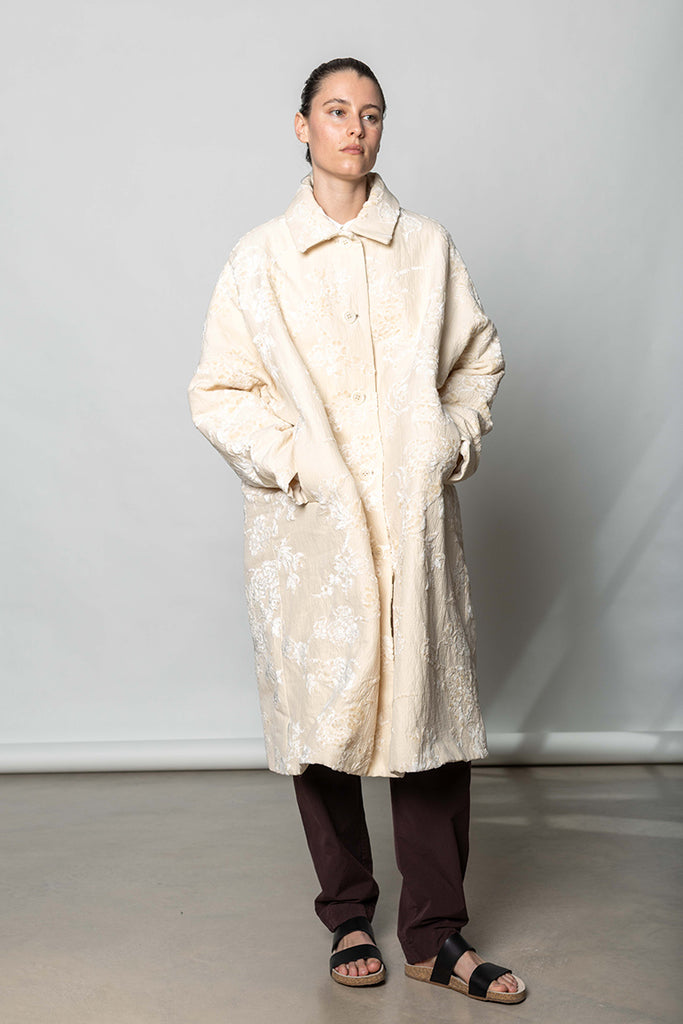 Big Blobby Jacquard Coat - Natural