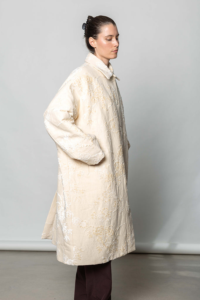Big Blobby Jacquard Coat - Natural