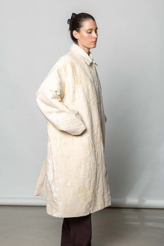 Big Blobby Jacquard Coat - Natural