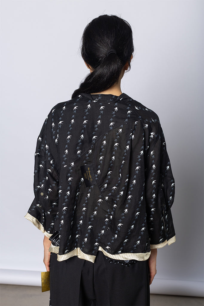 Bird Print Shirt - Black