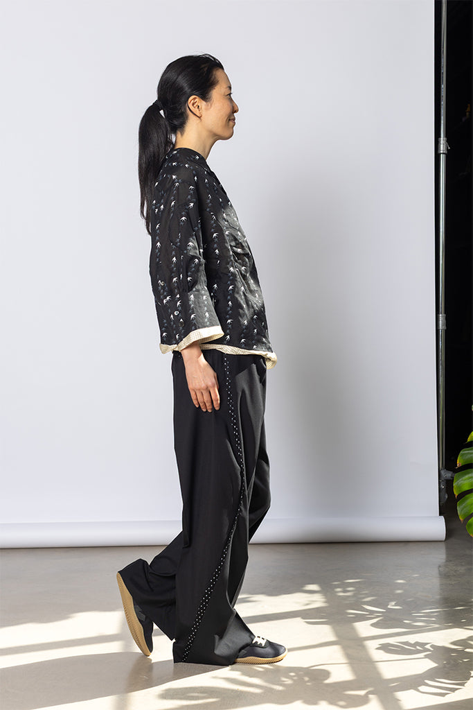 Bird Print Shirt - Black