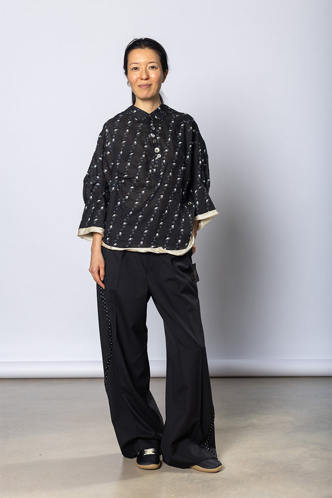 Bird Print Shirt - Black