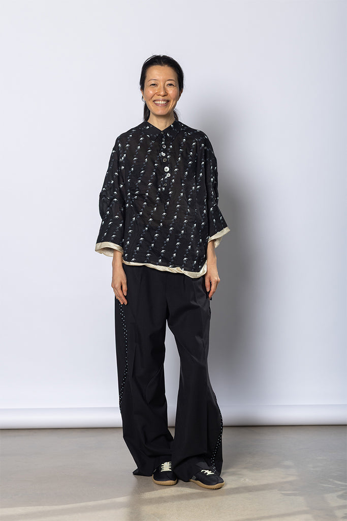 Bird Print Shirt - Black