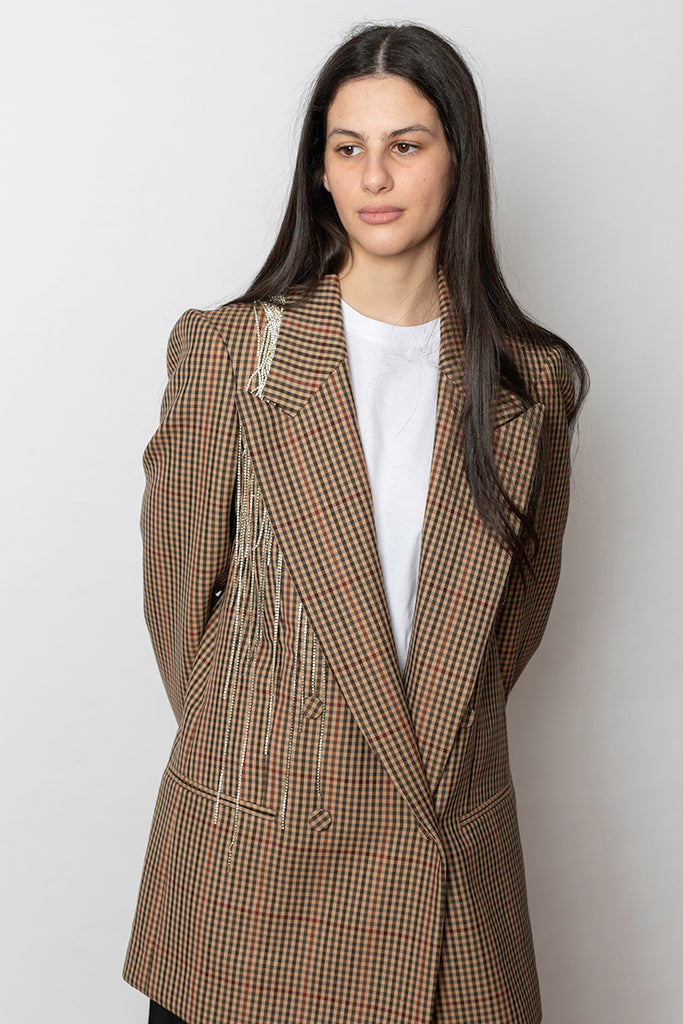 Blink Embellished Tweed Jacket - Rust