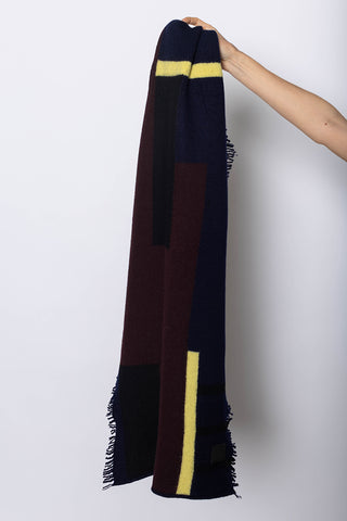 Block Knit Scarf - Navy