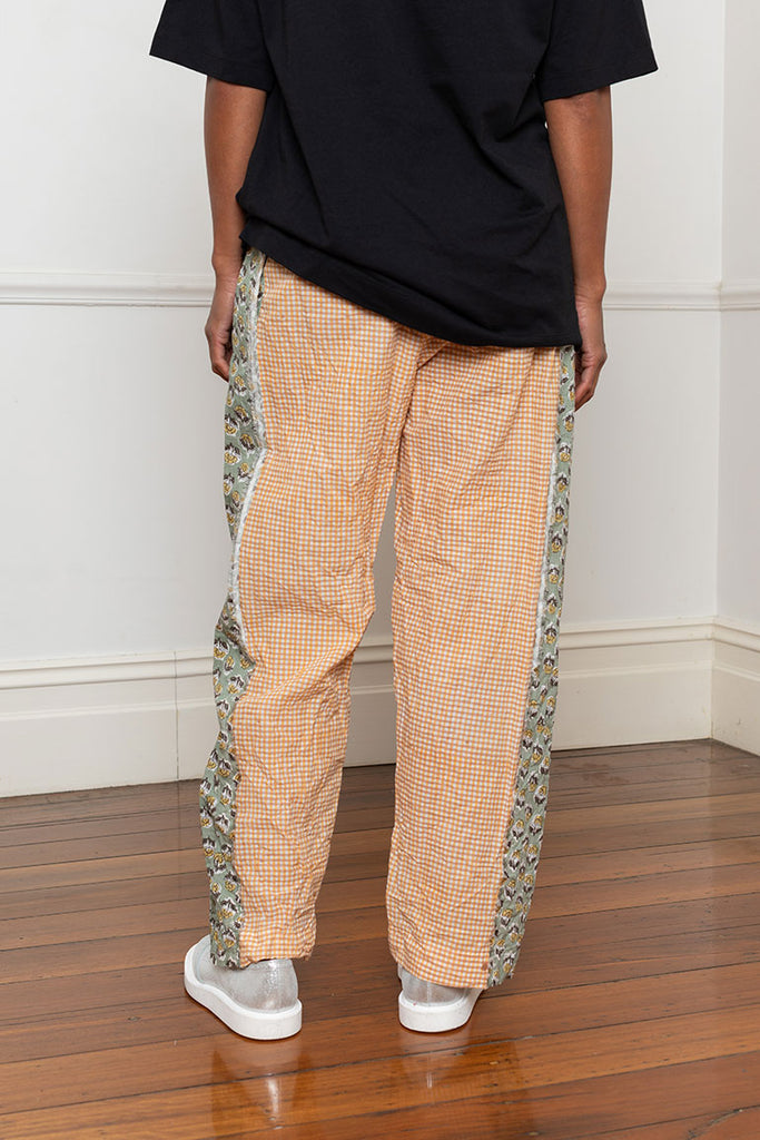 Block Printed Pants - Khaki/Yellow