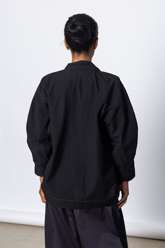 Blouse With Scarf - Black