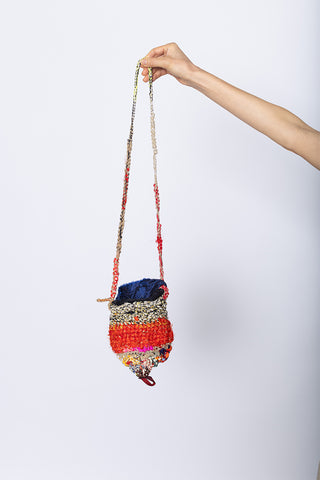 Borsa Crochet Bag Pesca - Blue Mix