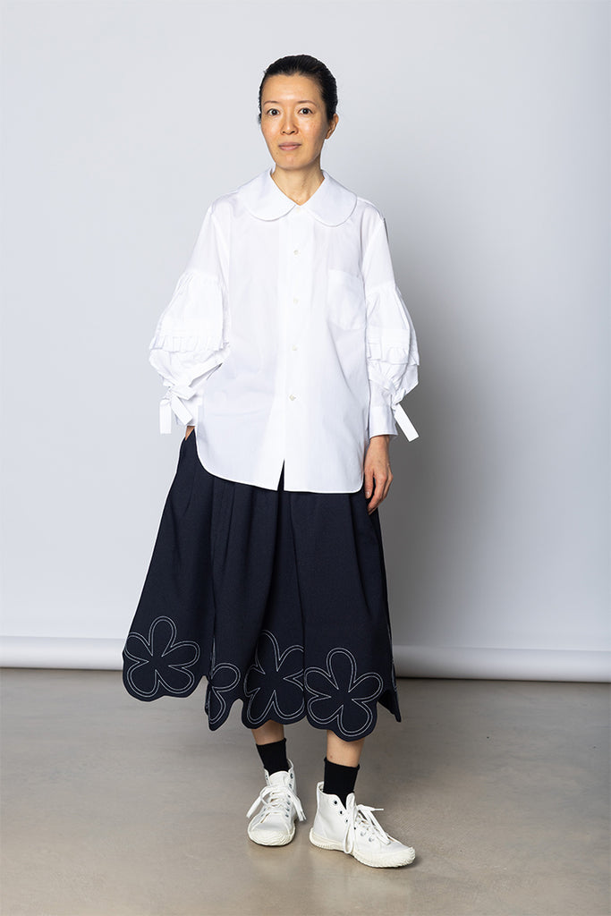 Bow Sleeve Blouse - White