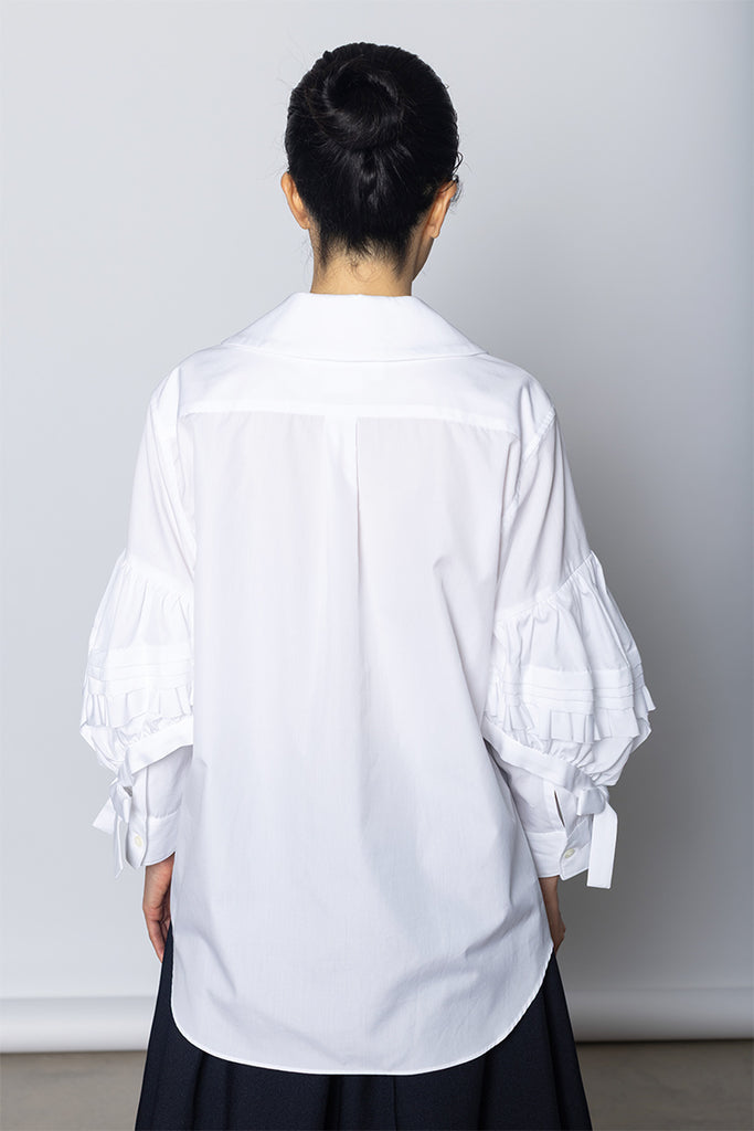 Bow Sleeve Blouse - White