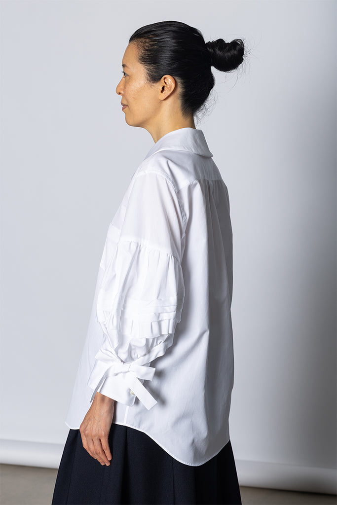 Bow Sleeve Blouse - White