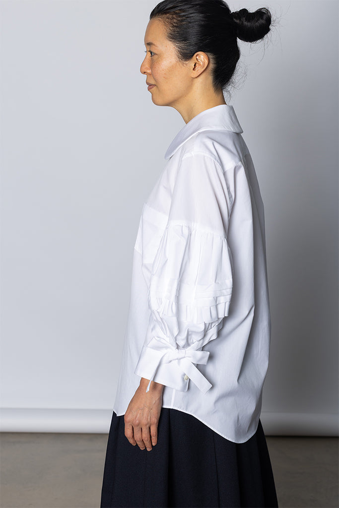 Bow Sleeve Blouse - White