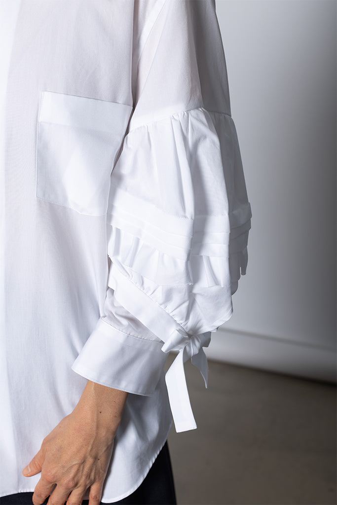 Bow Sleeve Blouse - White