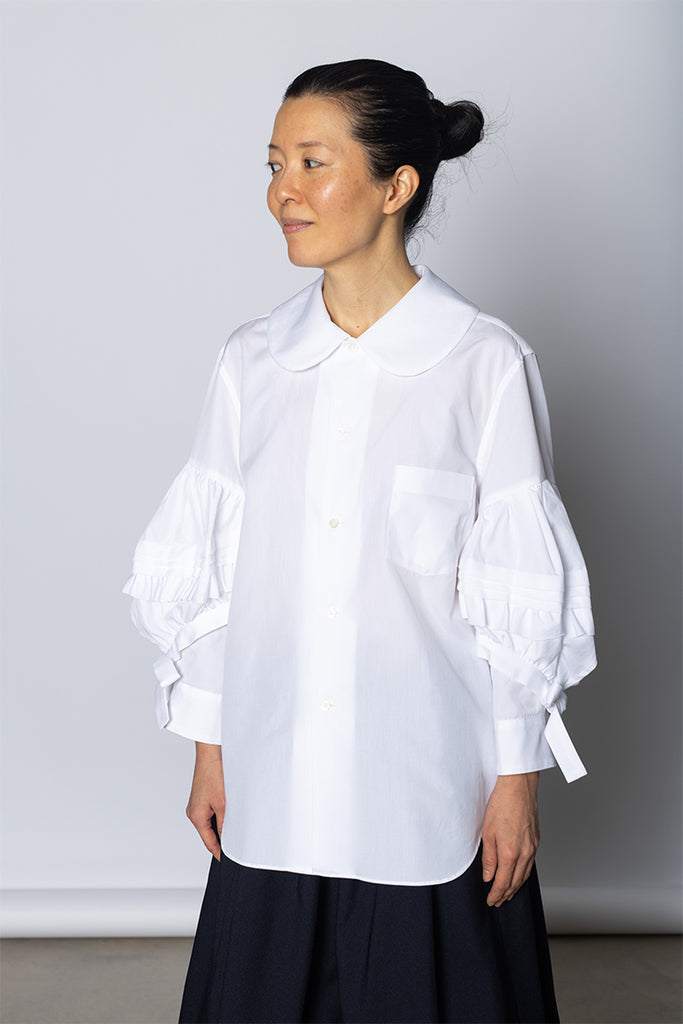 Bow Sleeve Blouse - White