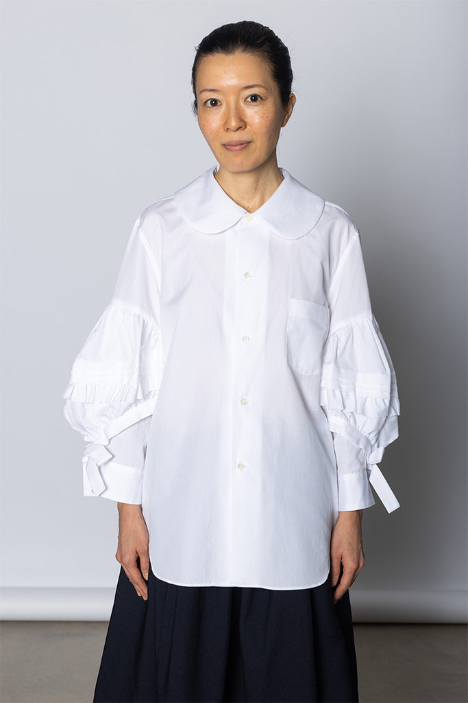 Bow Sleeve Blouse - White