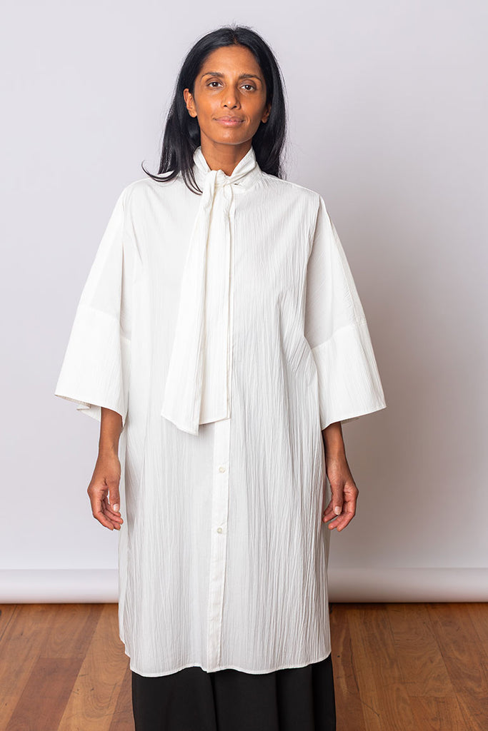Bow Tie Big Shirt - Off White