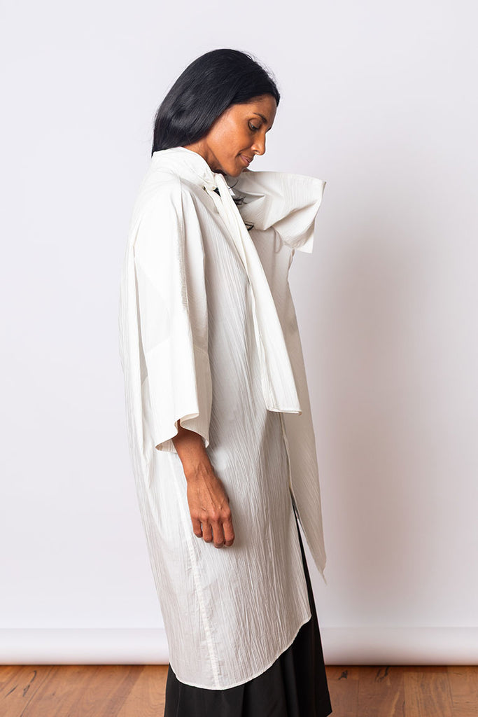 Bow Tie Big Shirt - Off White