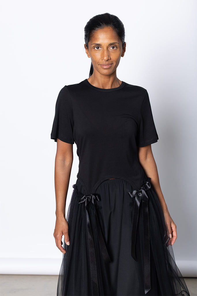 Bow Tail Easy T-Shirt - Black