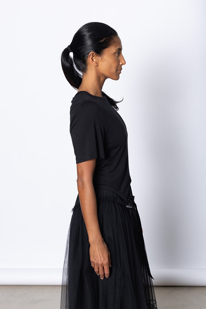 Bow Tail Easy T-Shirt - Black