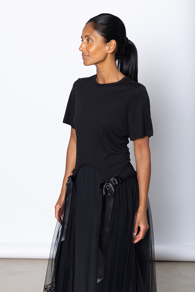 Bow Tail Easy T-Shirt - Black